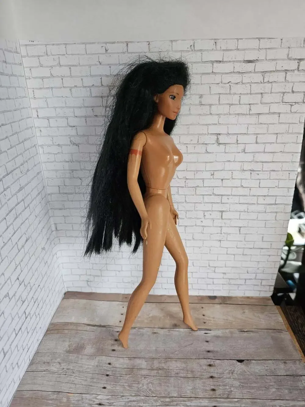 1990s Mattel Disney Pocahontas Nude Fashion Doll Vintage Long Black Hair HTF